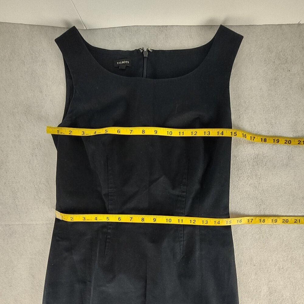 Talbots Women's Cotton Blend Sheath Sleeveless Scoop Neck Black Dress Size 6 - Picture 8 of 11